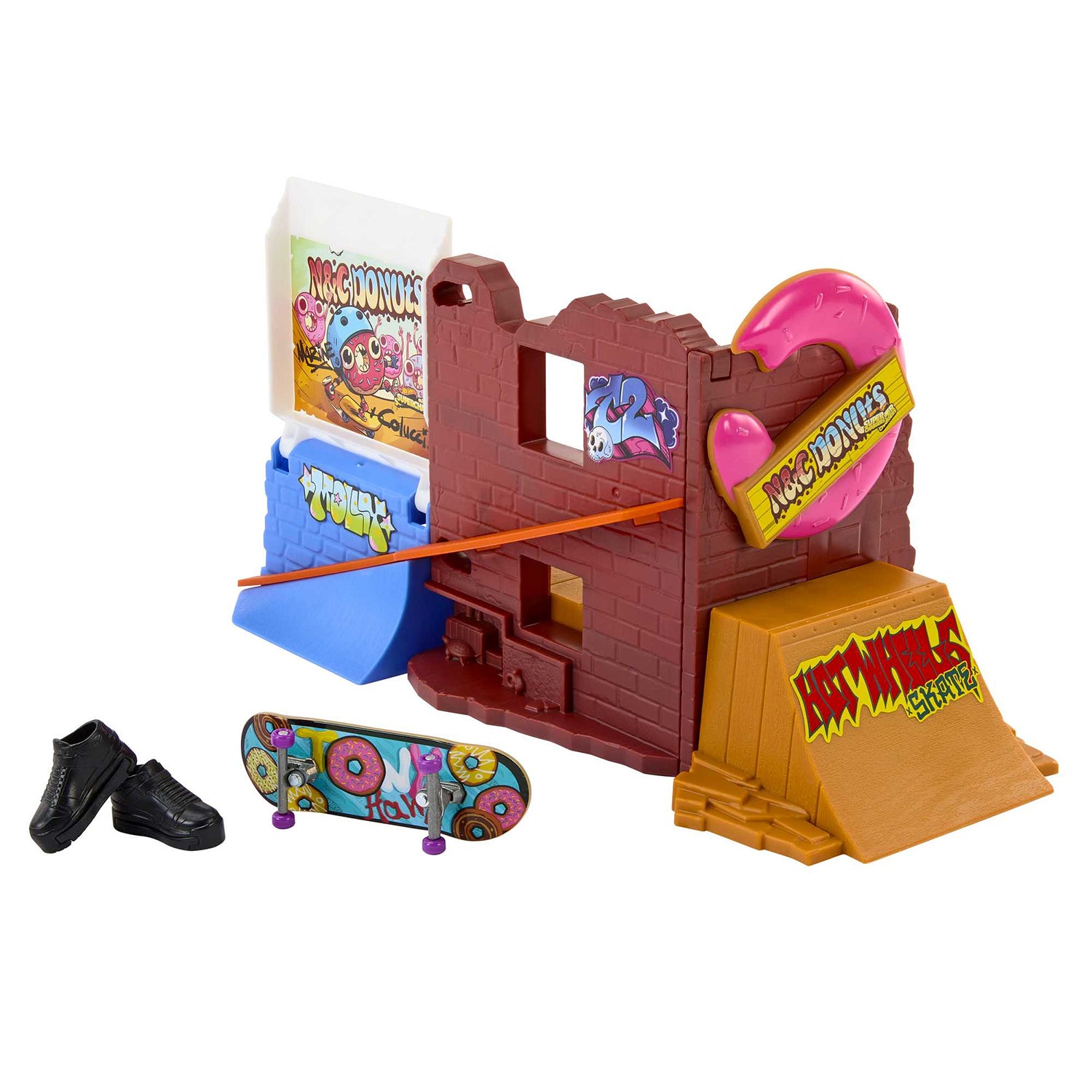 MATTEL - Hot Wheels Skate Arcade Skatepark Set - Con Fingerboard Firmato Tony Hawk + Scarpine